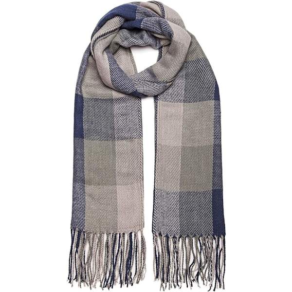 Dames Sjal Vinter Lang Blød Varmt Tartan Check Wraps Uld Spinde Tassel Shawl Stole Sjal Kvinder Julegave