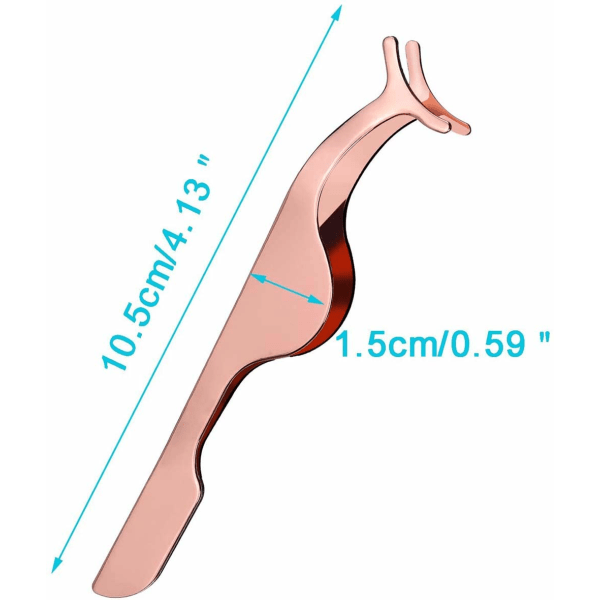 Falske øjenvipper rustfrit stål klip fjerner pincet (rose guld)