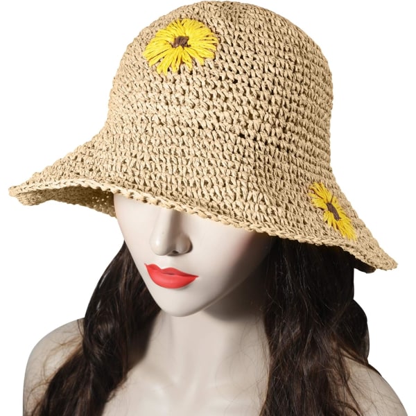 Kvinder bred skygge floppy solhat Sammenfoldelig sommer stråhat Bucket Beach Hats