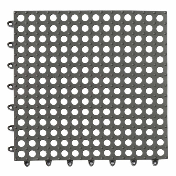 10 stk. Interlocking PVC gulvfliser med massage drænhuller - DIY størrelse skridsikre gulvfliser måtte - til pool brusebad kæledyrsområde hytte dæk indendørs/udendørs