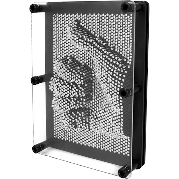 Metallisk Pin Art-leksak, Rolig Skulptur för Skrivbordet (18cm x 13cm)