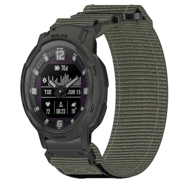 22 mm nylonklokkerem for Garmin Instinct Crossover Solar grå Grey