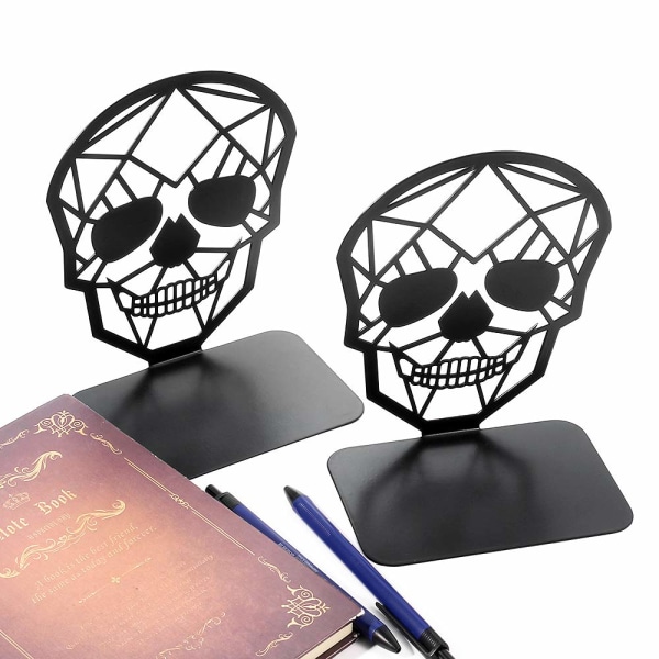 Metal Skull Design Sort bogstøtte (1 par)