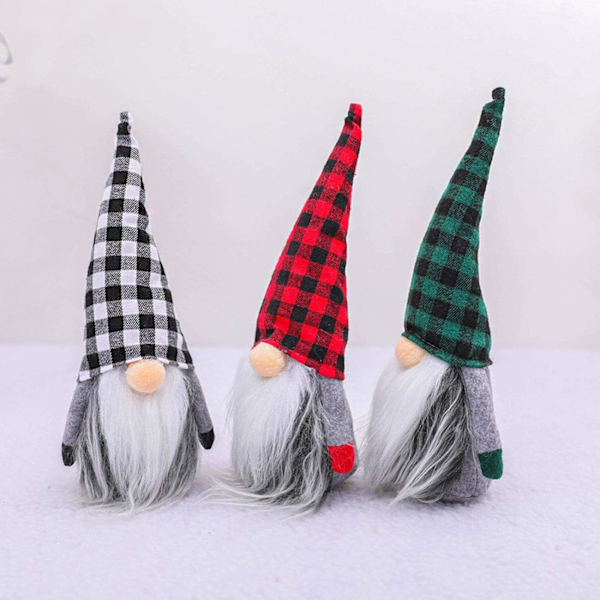 Nisser Julepynt 3PC Håndlavet Julemand Nisse Dekoration