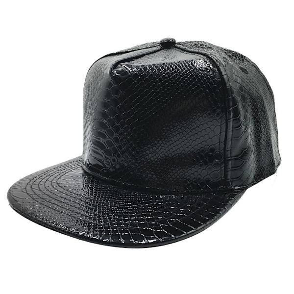 Unisex Snapback-hatte, justerbar Hip Hop-kasket med flad skygge (sort)