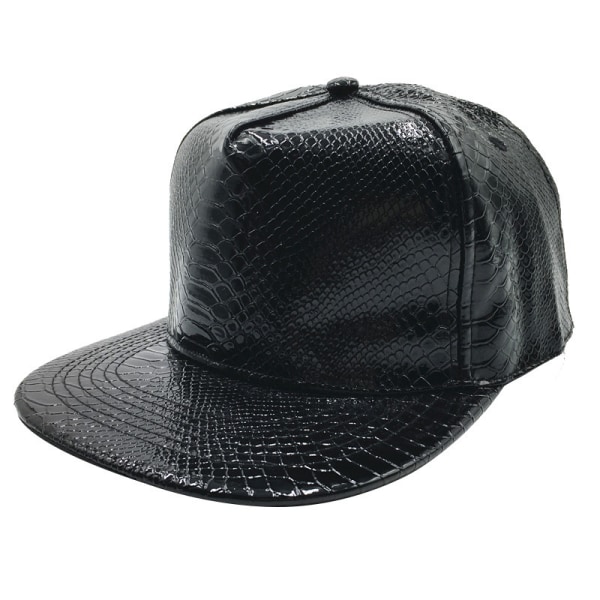 Unisex Snapback-hatter, Justerbar Hip Hop Flat Rim Cap (svart)