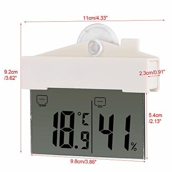 Digital klocka termometer hygrometer LCD självhäftande