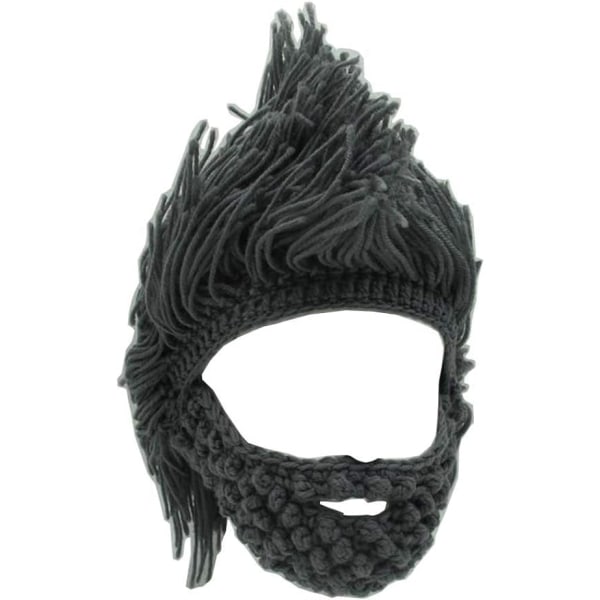 Viking Beard Beanie Horn Hat Vinter Varm Mask Strikket Ull Morsom Skull Cap julegave