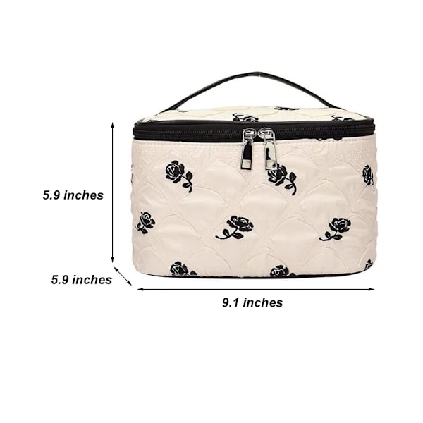 Makeup Taske Kosmetiktasker til Kvinder Rejse Makeup Organizer Taske med Mesh Lommer, sort