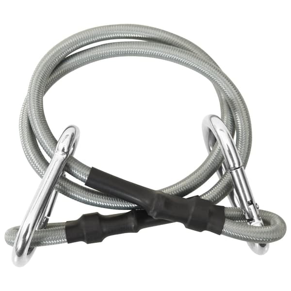 vidaXL Rep med karbinhake 4 st Gummi Silver silver