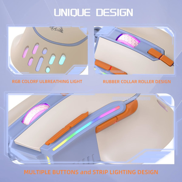 M2 RGB Trådløs Gaming Mus, PC Gaming Mus, USB E-sports Mus, RGB Baggrundsbelysning, 12800 Justerbar DPI, 9 Programmerbare Knapper, Ultralet Ergonomisk