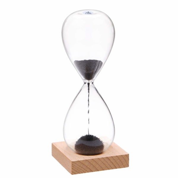 Magnetic  Sand Timer 3 Minute: with Black Magnet Iron Powder&Wooden Base, 3 Min, Hour Glass Sandglass for Office Desk Home Decoration