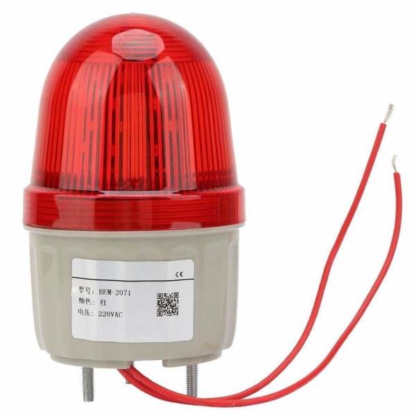 LED-blixtsignalljus 220V AC/3W, fast bult, diameter 75 mm