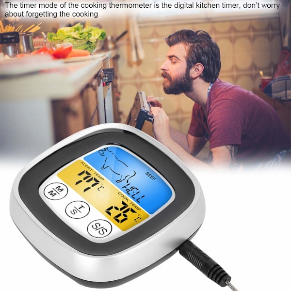 Kötttermometer, snabbläsande mattermometer, digital kökstermometer för ugn