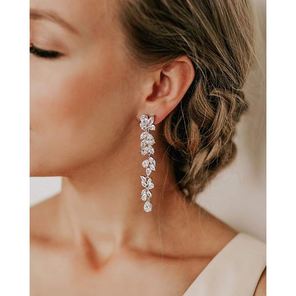 Cubic Zirconia Bryllupsøreringe til Kvinder Bruder, Krystal Chandelier Bryllup Drop Øreringe til Galla eller Skønhedskonkurrence