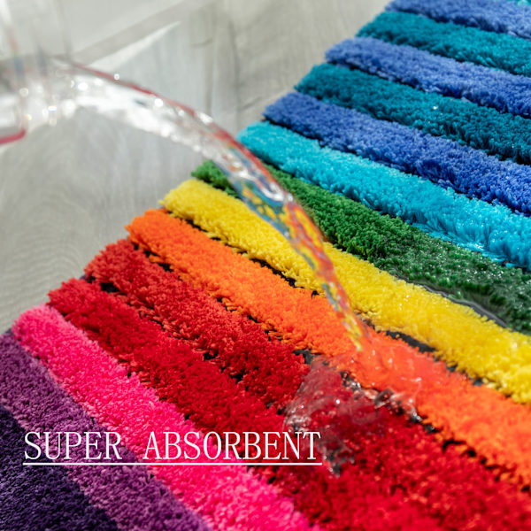 Farverige bademåtter bløde og absorberende mikrofiber 19 x 27 tommer