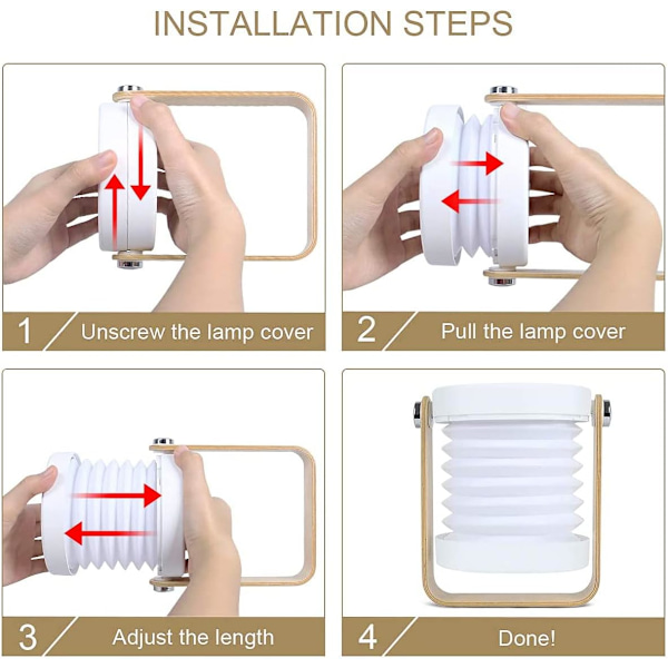 LED-bordlampe USB-oppladbar skrivebordslampe nattlys 15W