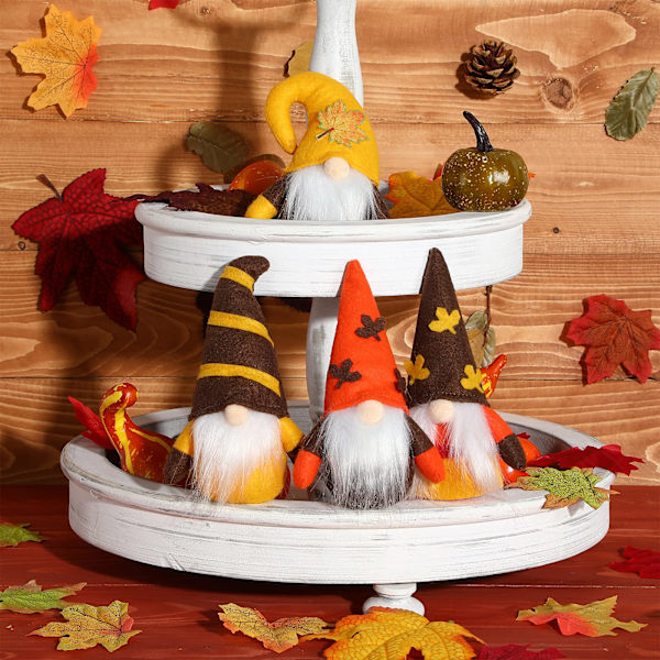 Thanksgiving Fall Gnome Handgjorda Elf Prydnad (8 stycken)