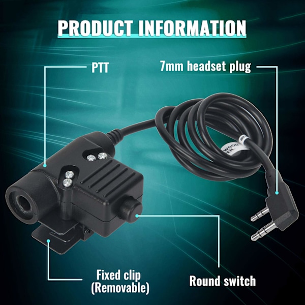 U94 Kenwood 2-polet tryk-for-at-tale PTT-stik