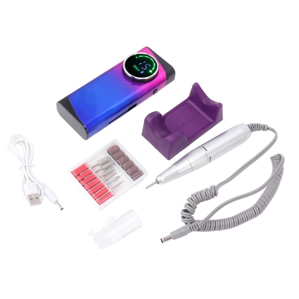 30000RPM Electric Nail Polishing Machine USB Charging with 2600mAh Battery - Nail File Set with 6 Nail Drill Bits