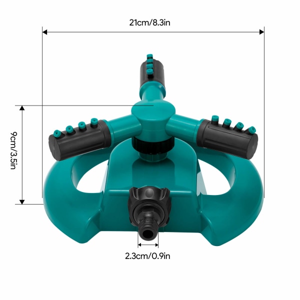 Havevandssprinkler, Automatisk Plænesprinkler 360 Graders Rotation