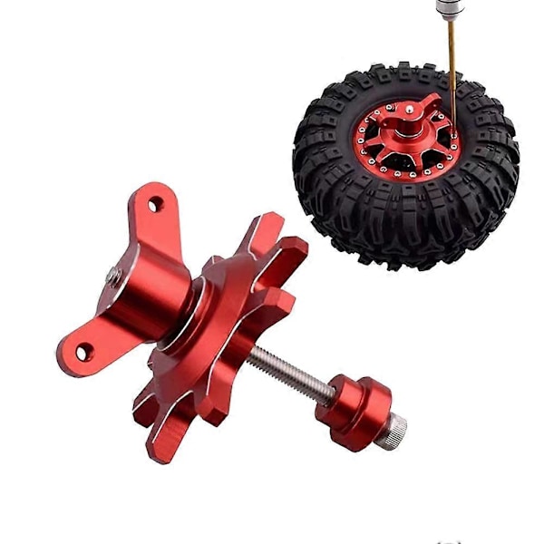Rengaspoistotyökalu metallilaite 1/8 1/10 RC Crawler -autoille Axial SCX10 90046 TRX4 TF2 Capra 1.9 2.2 tuuman pyörille, musta