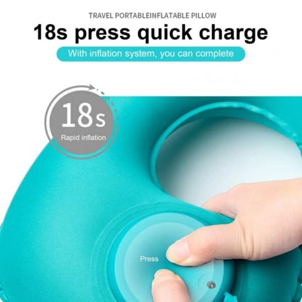 Uppblåsbar resekudde med pump för flygresor svart black one size