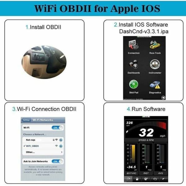 Feilkode Skanner - OBD2 - WiFi - MultiBlack