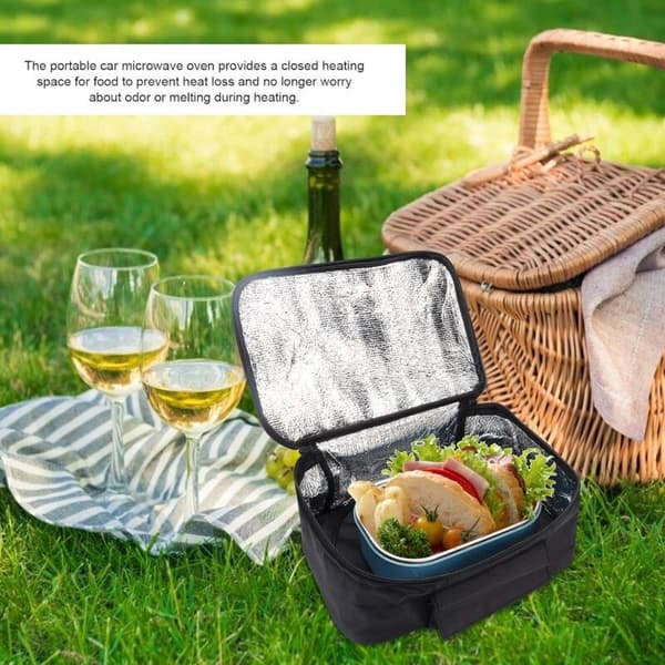 12V Bärbar Mini Bilmikrovågsugn Elektrisk Snabbvärmande Picknicklåda för Resor Camping Kök Matlagning