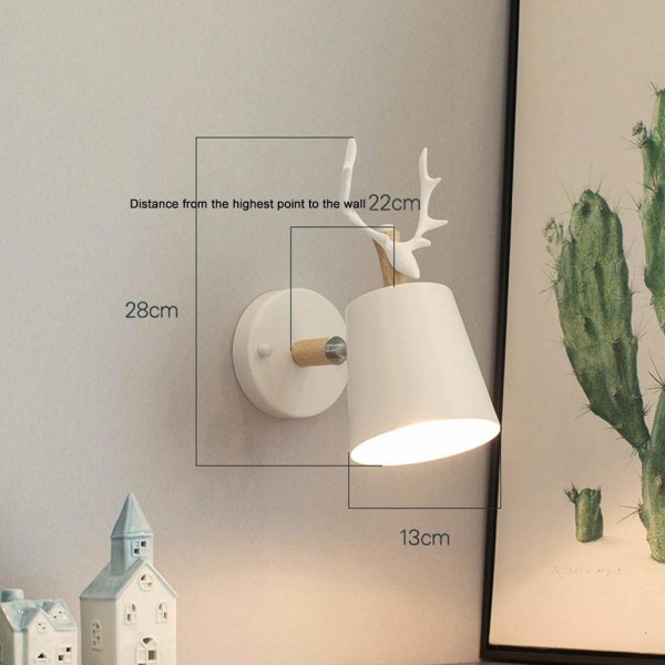 Kreativ modern vägglampa enkel vägglampa E27 (vit)