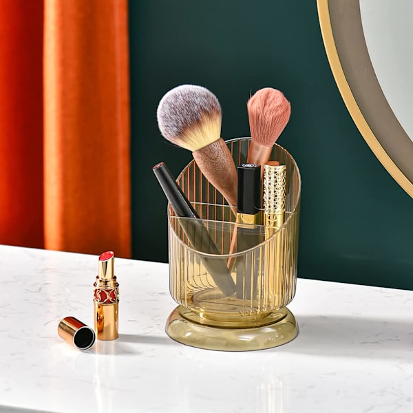 Uregelmæssig cylinder makeup opbevaringsboks plast gul
