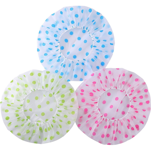 Dusjhetter for kvinner/menn 3-pakning Vanntette & Gjenbrukbare Badehetter 30cm Bredde med Elastisk Bånd 3pcs