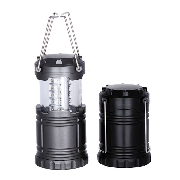 LED Camping Lanternor (Svart, 2-pack), Nödljus för Strömavbrott, Hopfällbara Lampor för Inomhus- och Utomhusbruk