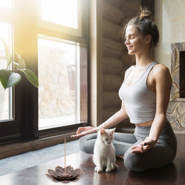 2 stk. Messing Lotus Holder Lotus Stick Røgelse Holder Kegle Røgelse Brænder til Røgelse Hjem Soveværelse Yoga Rum