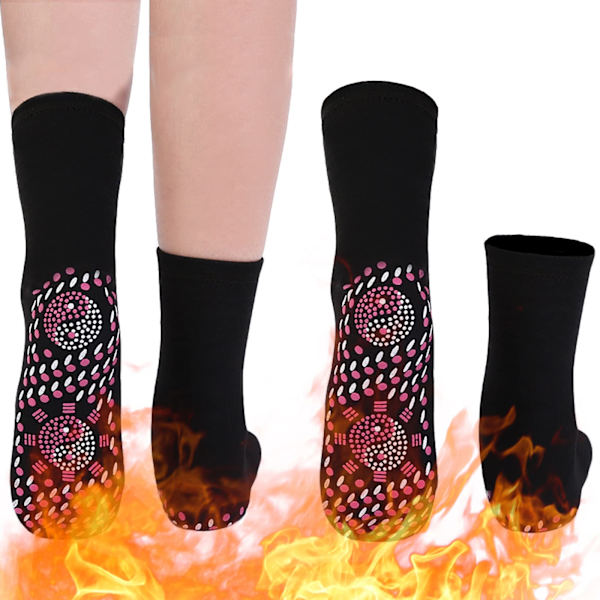 Par värmda bomullssockor för män och kvinnor, snösockor varma vintersockor