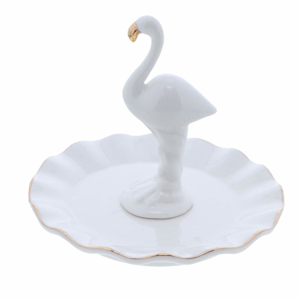 Stor Figur Ring Holder Smykker Trinket Tray-Flamingo