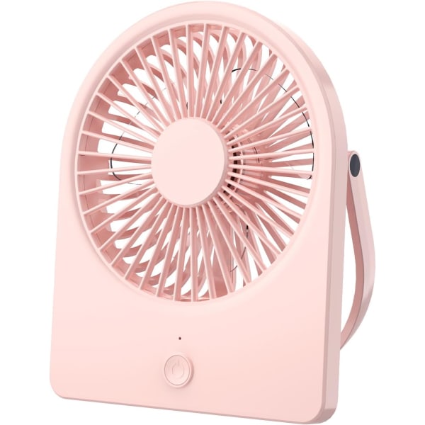 USB Desk Fan, 3.5" USB Fan [Strong Wind Ultra Quiet] Small Desk Fan 3 Speeds Adjustable Mini Fan, Portable USB-C Corded Powered Personal Fan,Pink