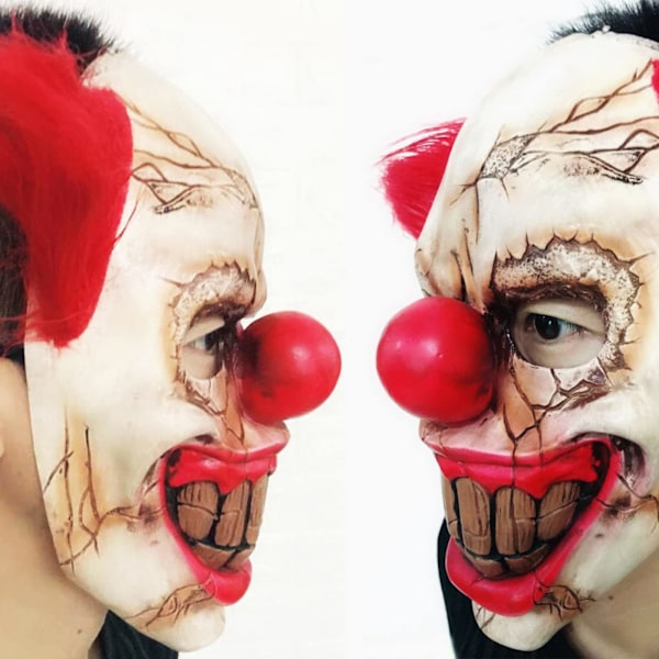 Rød næse klovn latex maske Halloween fest karneval horror hovedbeklædning cosplay