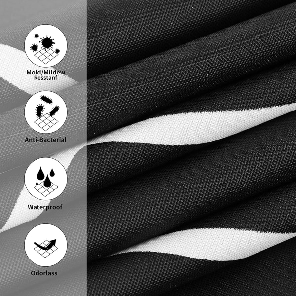 Bruseforhæng sort, 100% polyester, 12 kroge (100x180 cm, sort)