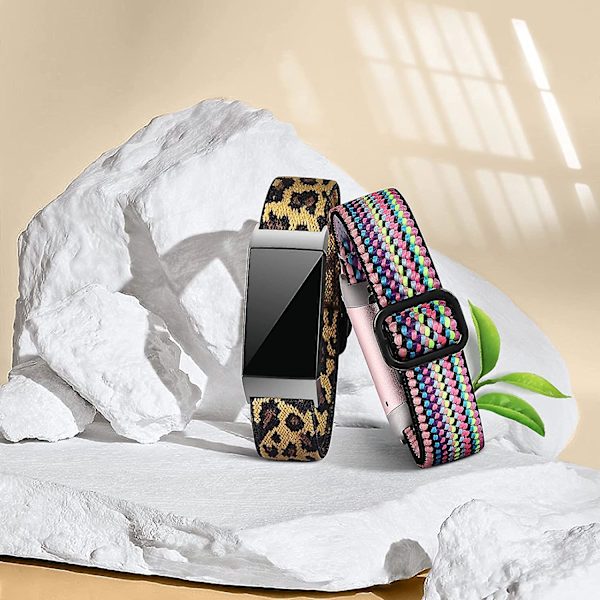 Stretchig band för Fitbit Charge 4/fitbit Charge 3 band, justerbar elastisk andningsbar nylonersättningsrem för Fitbit Charge 3/3se/charge 4 band
