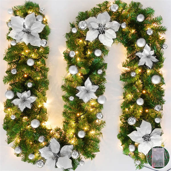 Juleguirlande med LED-lys, 2,7 m (9 fod)