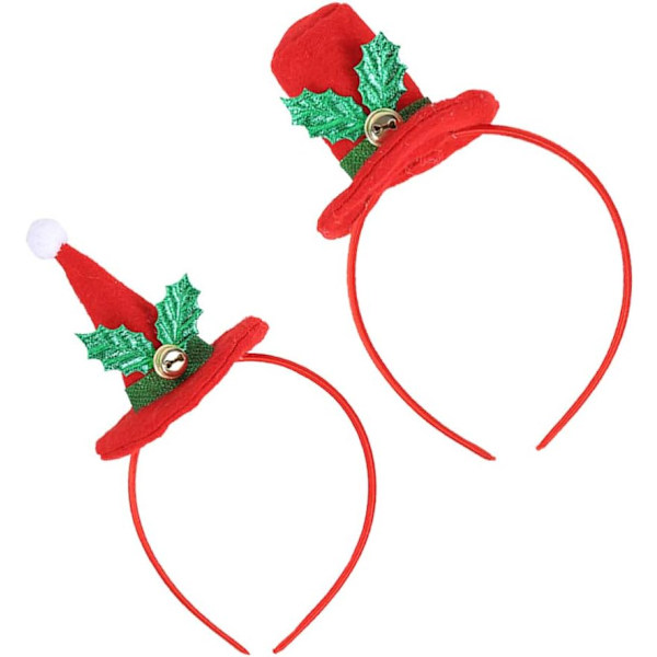 2 stk. julehovedbånd (keglehat og cylinderhat)