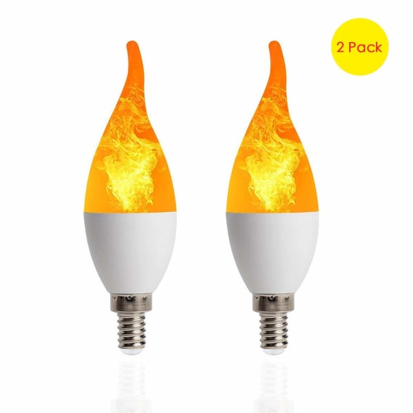 2 stk. Flammepære LED Flamme Twinkle Effekt,E14