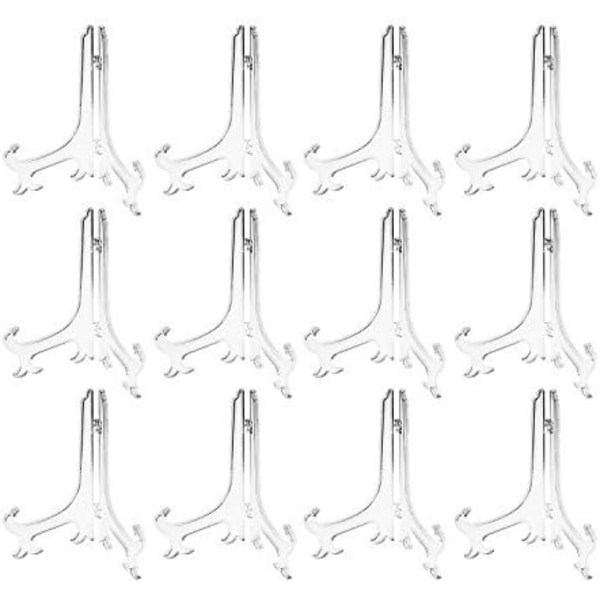 8,85\" gjennomsiktige plaststativer eller stativ/plateholdere for å vise bilder, bordkort eller andre gjenstander i bryllup, hjemmeinnredning, bursdager (12 stk.)