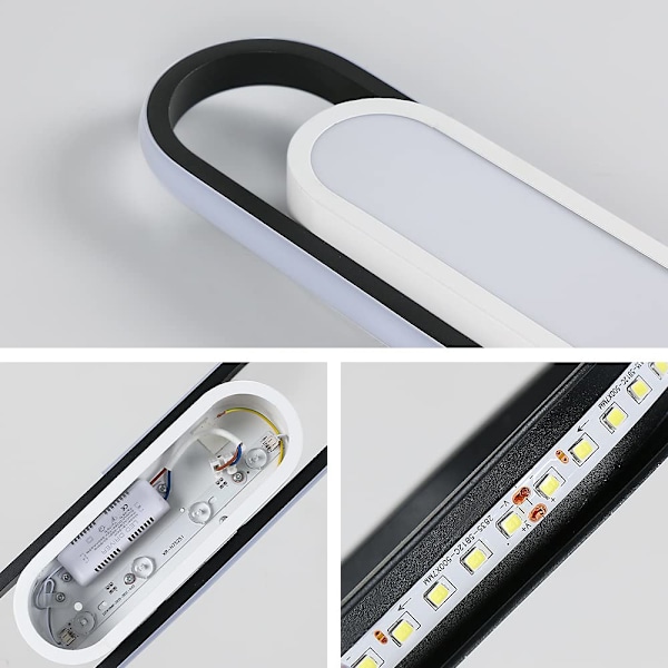 Moderne LED-taklampe, 24W 1800LM, Kaldt hvitt lys 6000K