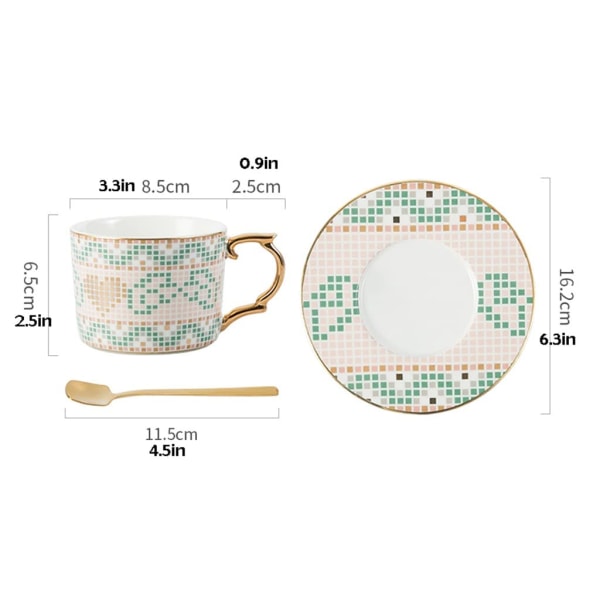 Keramisk Kaffe Krus Lys Luksus Keramisk Kaffe Kopp Europeisk Retro Sett Hjem Stil Engelsk Ettermiddagste (A)