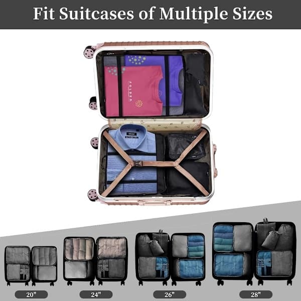 Resväska Organizer Set, Packkuber för Kläder, för Resväskor Packpåsar