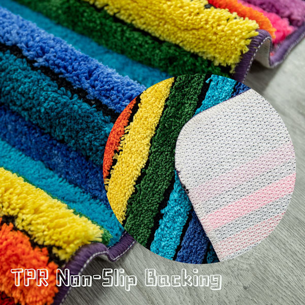 Farverige bademåtter bløde og absorberende mikrofiber 19 x 27 tommer