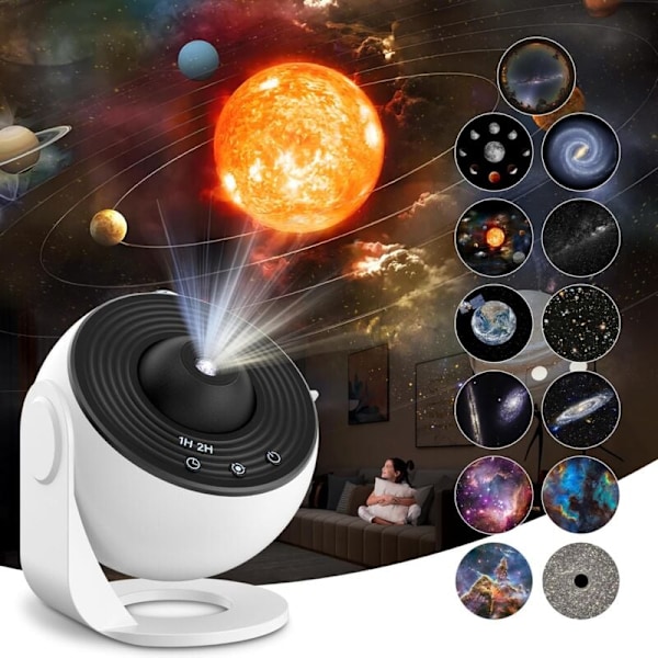 Stjärnklar Himmel Planetariumprojektor, med 13 Filmdiskar, Nattlampa Projektor 360° Rotationsjustering för Sovrumstak Gåva