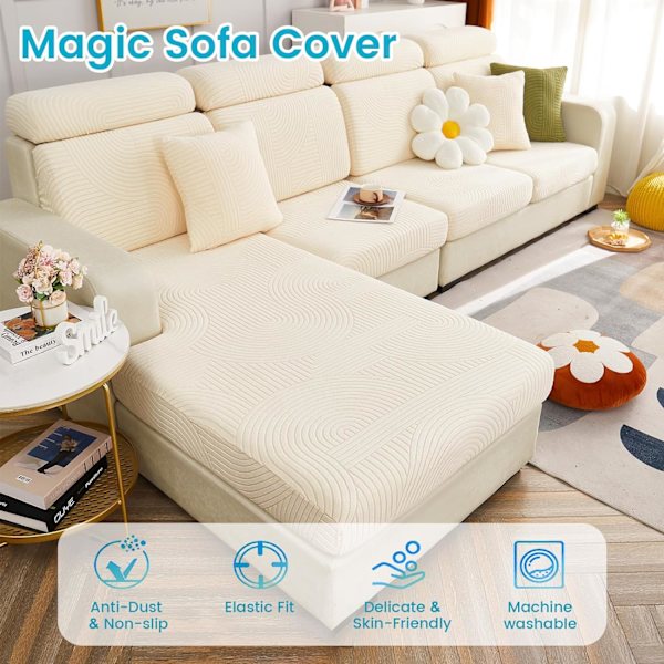 Soffaöverdrag, Universal Stretch Soffaöverdrag L-Form, Hörnsoffaöverdrag För 1/2/3 Sitsplatser Soffa Kudde Skydd Överdrag Stor Enkelsits Överdrag
